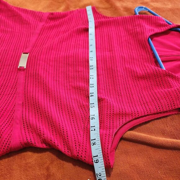 Jennifer Lopez Sleeveless Fit & Flare Textured Fuchsia Dress Size 12 Lined   B5 - Picture 7 of 13